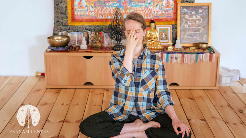 Пранаяма под деревом фото