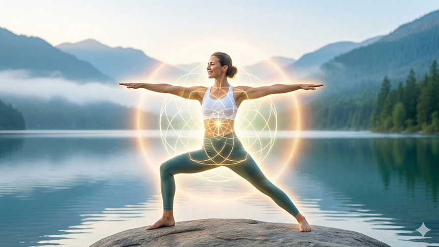 девушка занимается йогой для баланса и гармонии