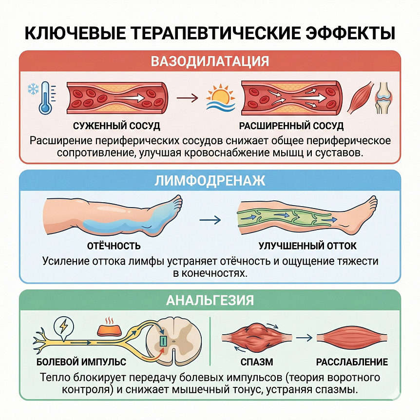 Терапевтические эффекты фитобочки: вазодилатация и лимфодренаж