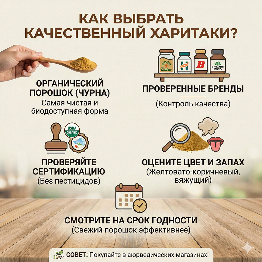Инфографика: как выбрать качественный порошок харитаки по брендам и сертификатам