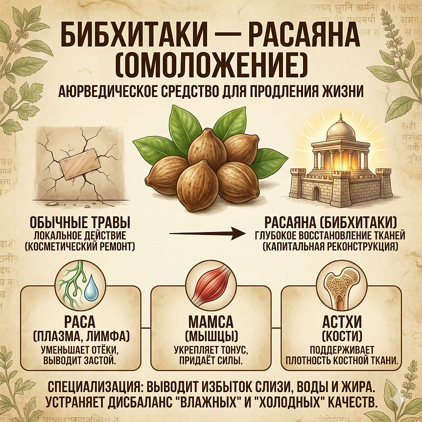 Инфографика: почему бибхитаки считается расаяной в аюрведе