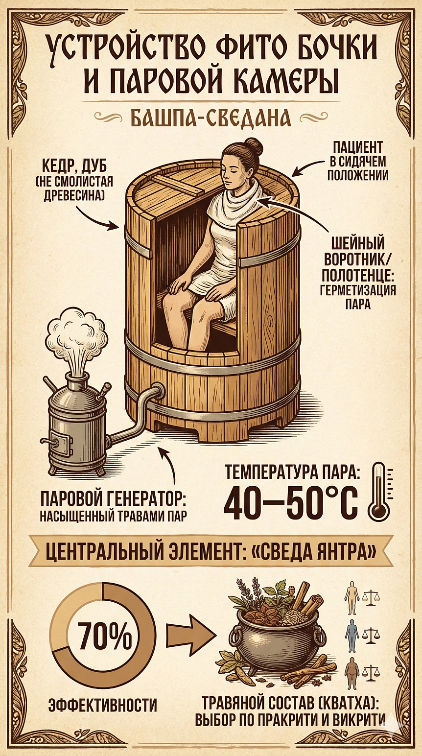 Схема устройства фитобочки и паровой камеры для Башпа Сведана