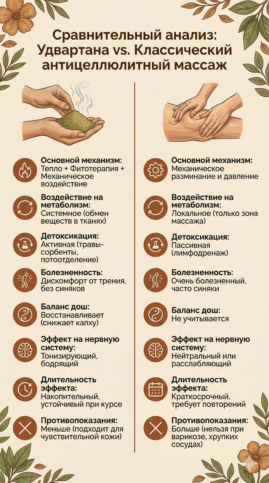 сравнение удвартана vs классический массаж