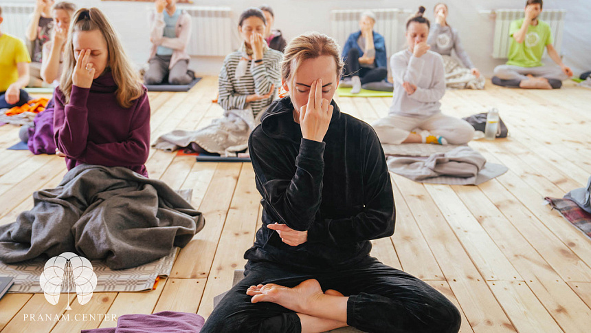 пранаяма в группе фото