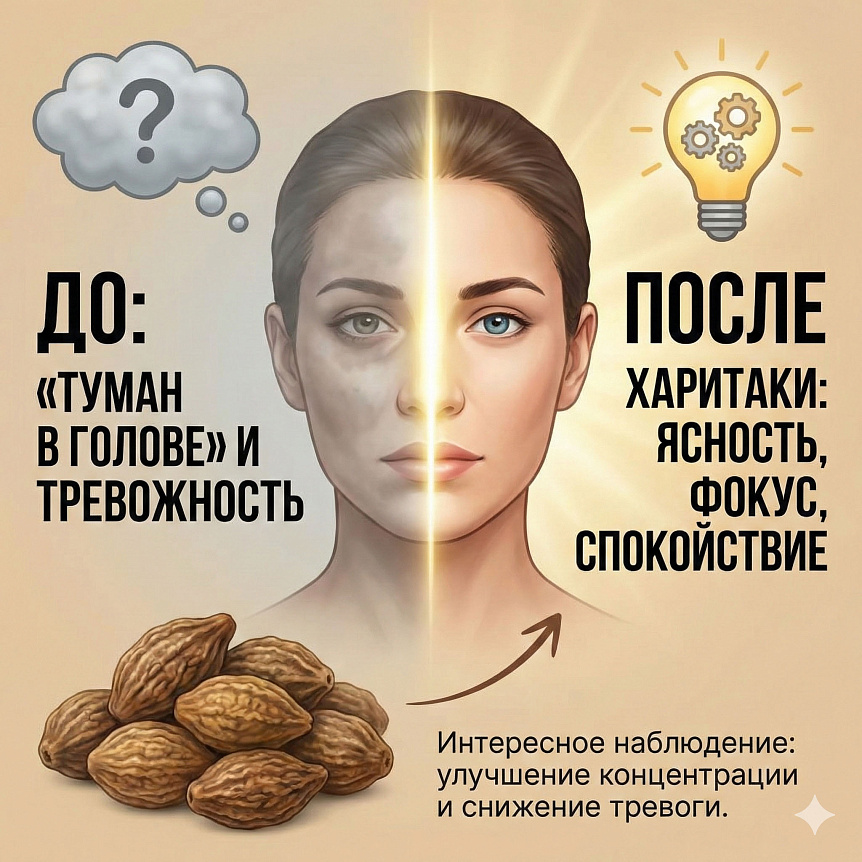 Влияние харитаки на ясность ума и снижение тревожности